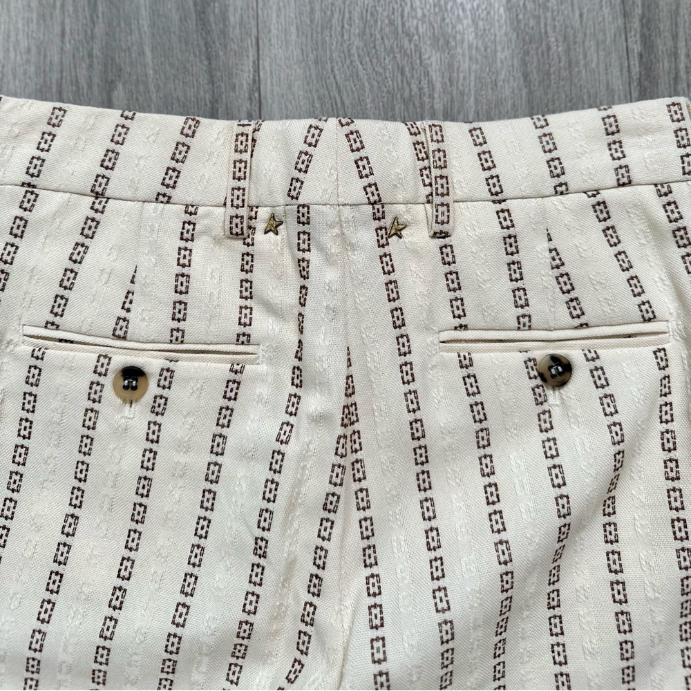 Golden Goose Cream Jacquard Flared Cotton Pants NWT - Picture 11 of 12